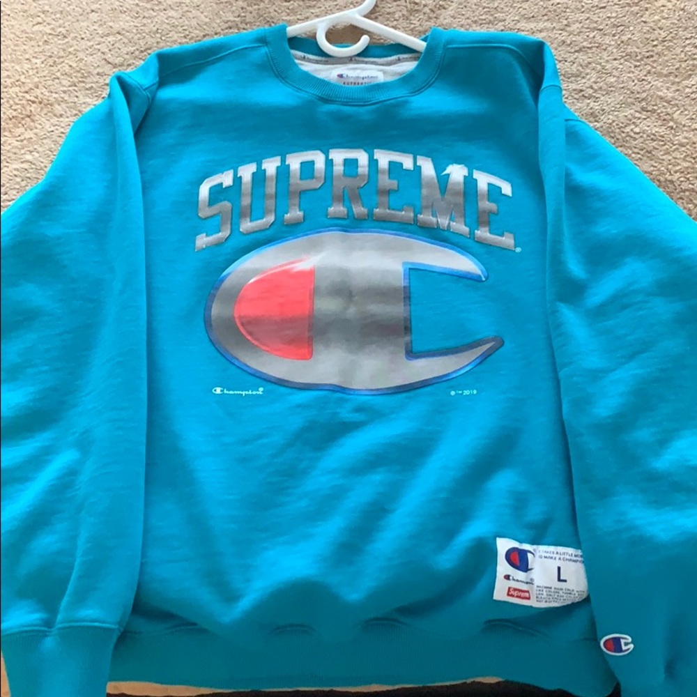 Supreme Champion crewneck Teal Blue - Picture 1 of 4